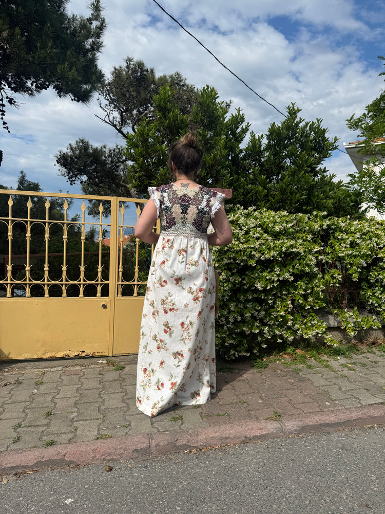 İthal Keten Maxi Elbise