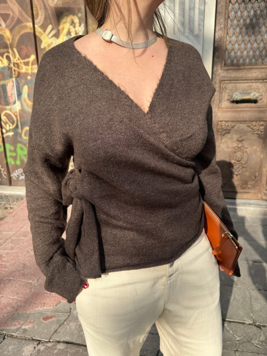 Kruvaze Bağlamalı Hırka