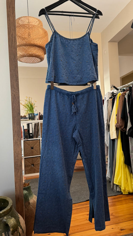 (ZR) Tensel Denim Jakarlı Takım