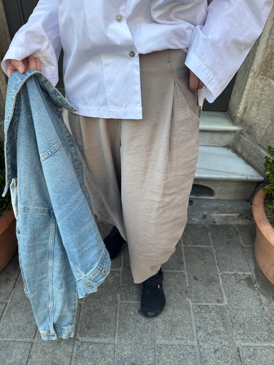 Taş Rengi Modal Balon Pantolon