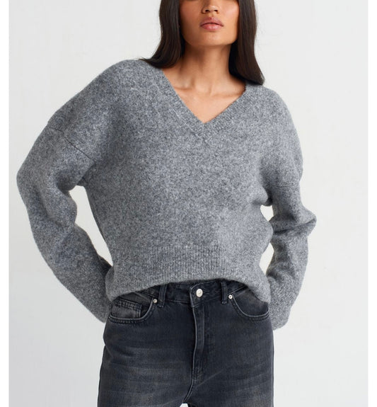 V Yaka Yumuşak Dokulu Kazak