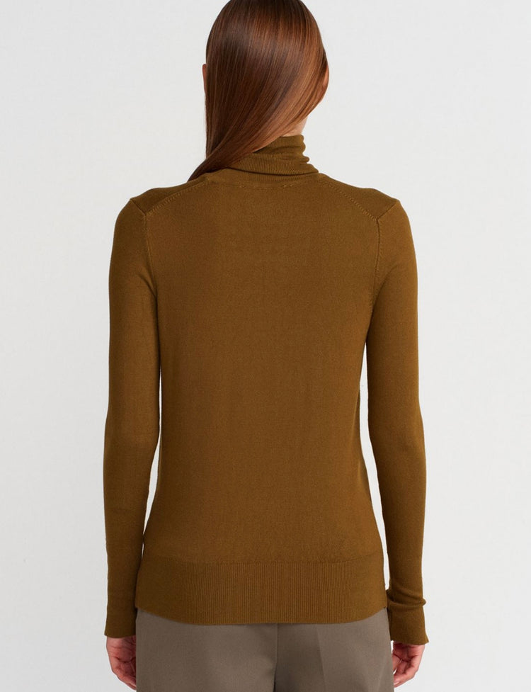 Yağ Yeşil Balıkçı Yaka Kazak