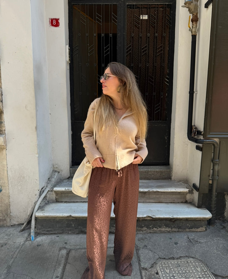 Beli Lastikli Saten Pantolon