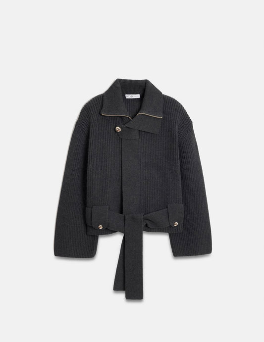 Yün Karışımlı Antrasit Triko Hırka