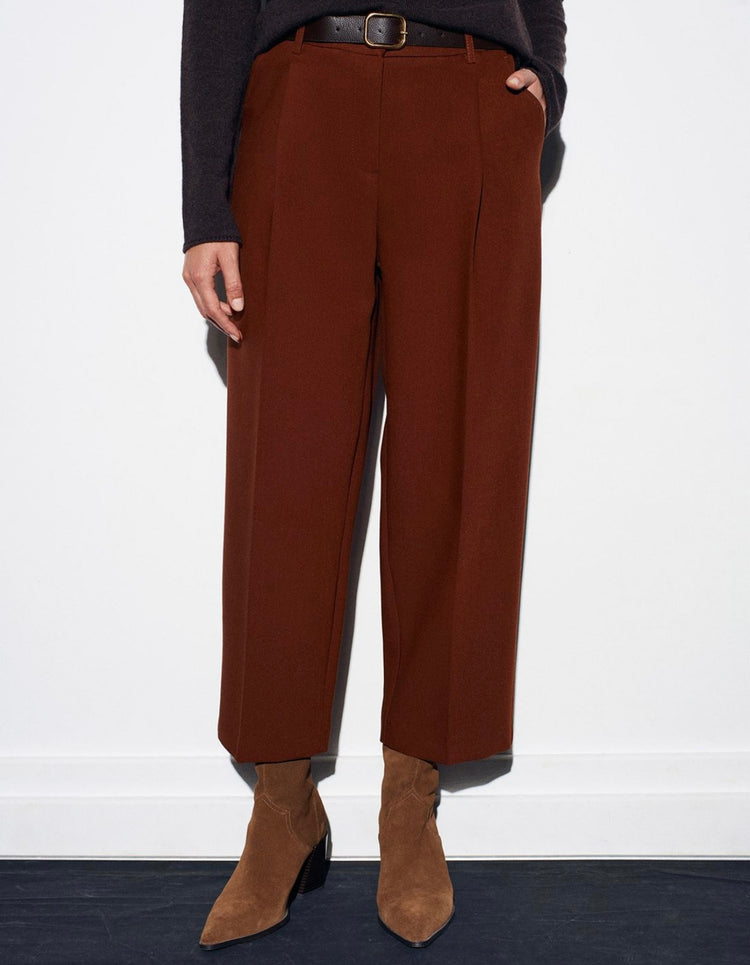 Kiremit Kemerli Pensli Pantolon