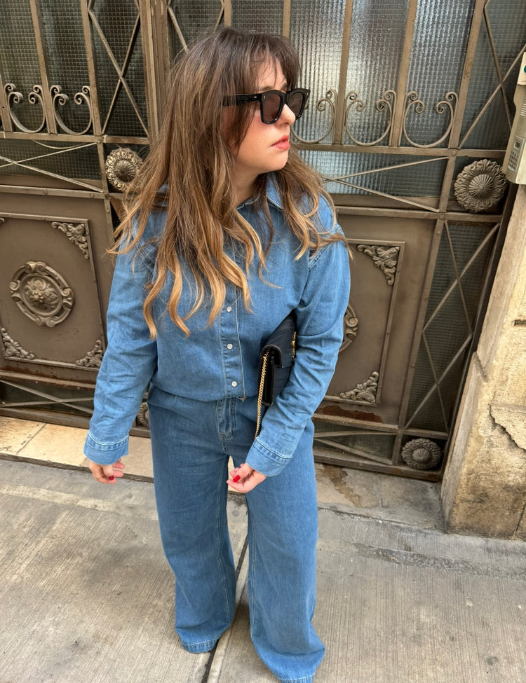 Taş Yıkamalı Geniş Paça Jean