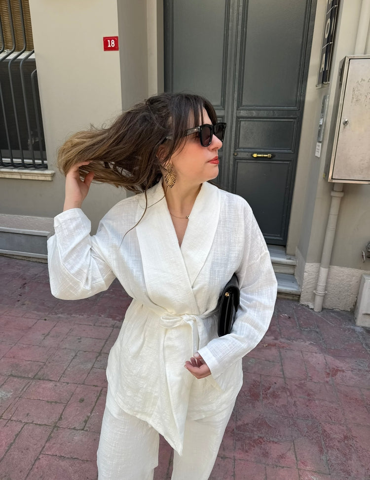 Jakarlı Kimono Takım