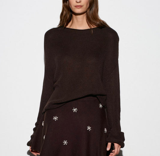 Kayık Yaka K. Kahve Merserize Kazak