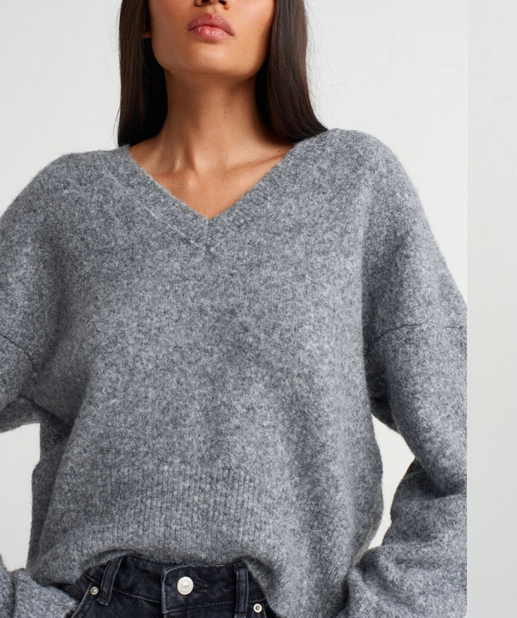 V Yaka Yumuşak Dokulu Kazak