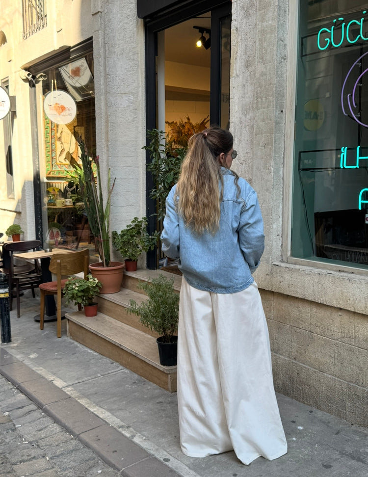 Pamuk Karışımlı Palazzo Pantolon