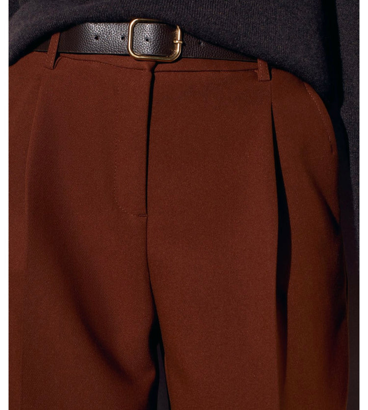 Kiremit Kemerli Pensli Pantolon