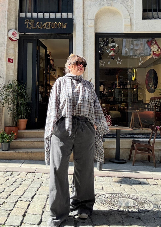 Cos Antrasit Geniş Paça Jean