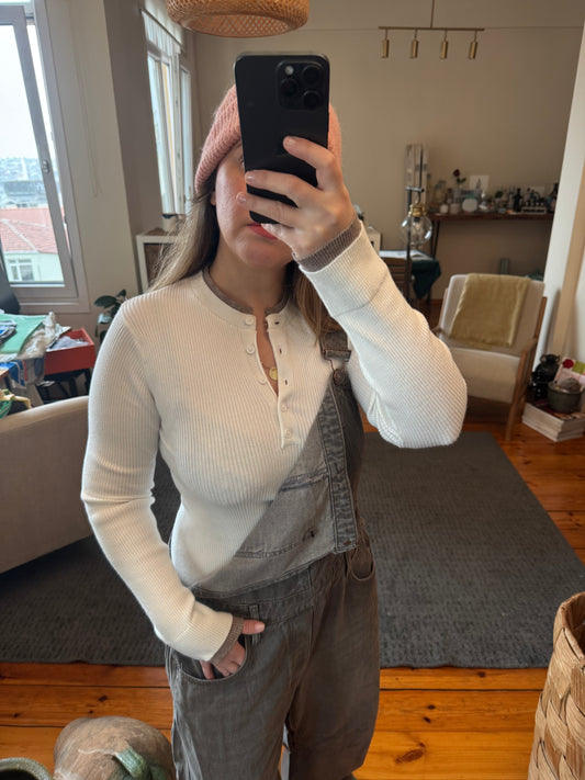 Yakası Renkli Likralı Yumuşak Kazak