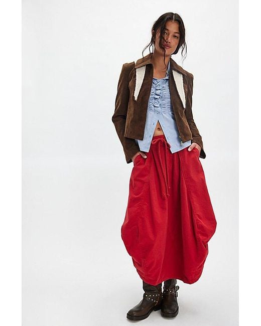 Free People Kırmızı Balon Etek