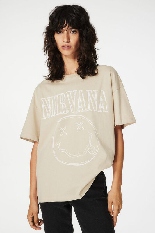 Nirvana Baskılı Oversize T-shirt
