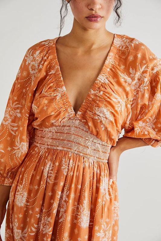 Free People V Yaka Maxi Elbise