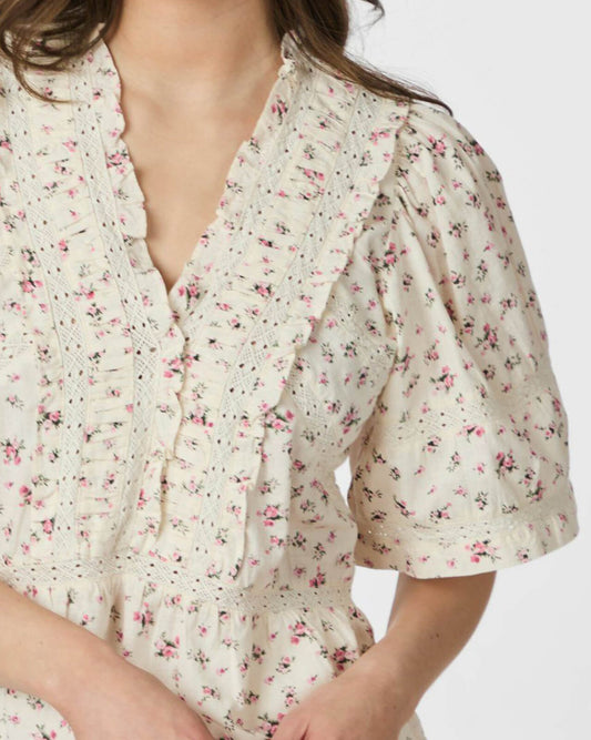 İthal Çiçek Desenli Gömlek/Bluz