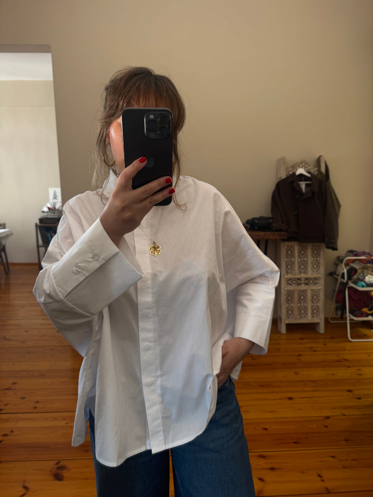 Yarasa Kol Oversize Poplin Gömlek