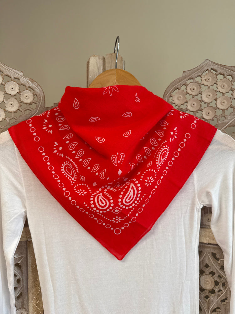 Kırmızı Vual Desenli Fular