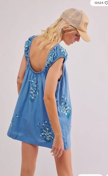 Free People Nakış Detaylı Mini Elbise