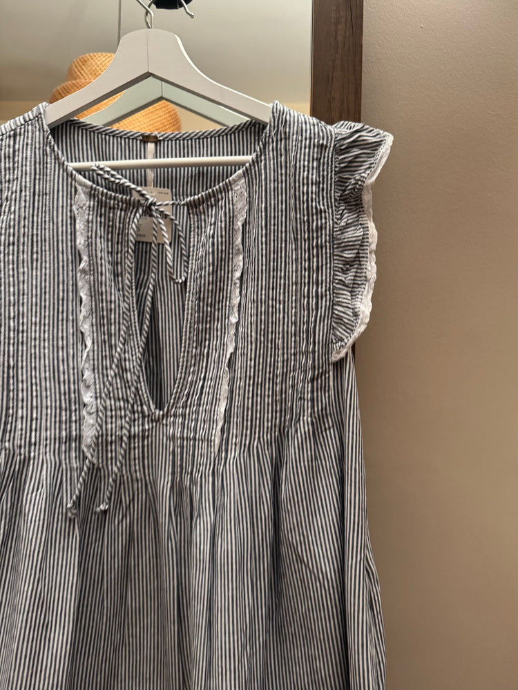 Free People Çizgili Midi Elbise