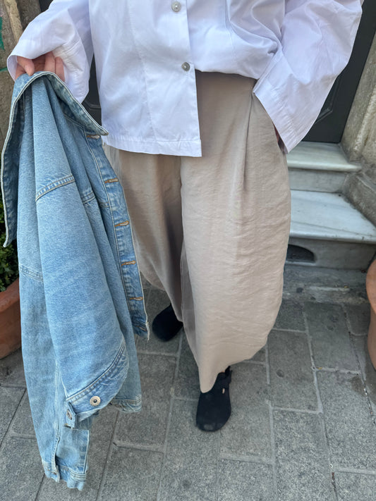 Taş Rengi Modal Balon Pantolon