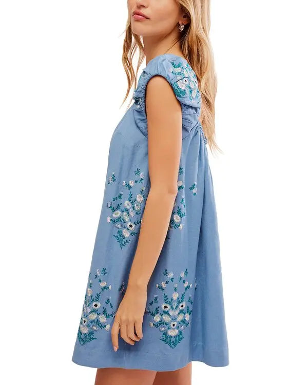 Free People Nakış Detaylı Mini Elbise