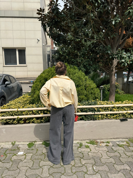 Cos Antrasit Geniş Paça Jean