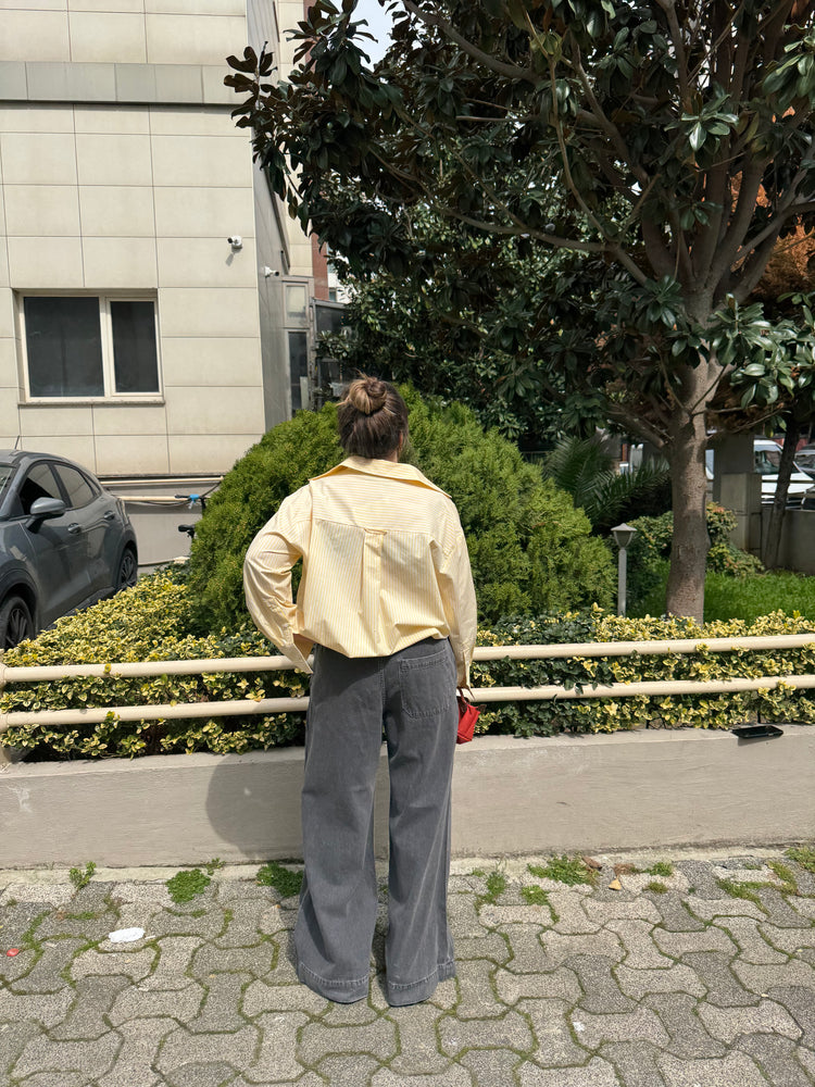 Cos Antrasit Geniş Paça Jean