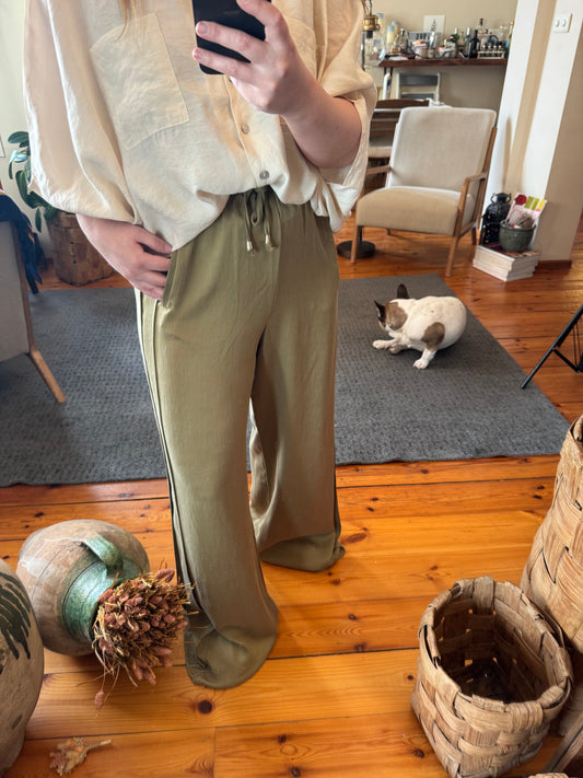 Tensel Geniş Paça Pantolon