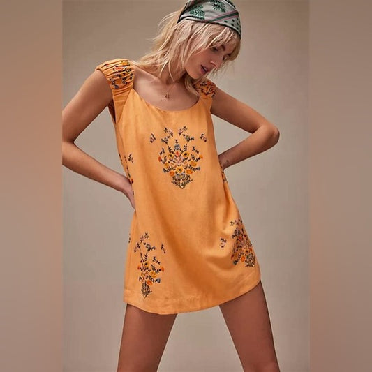 Free People Nakış Detaylı Mini Elbise