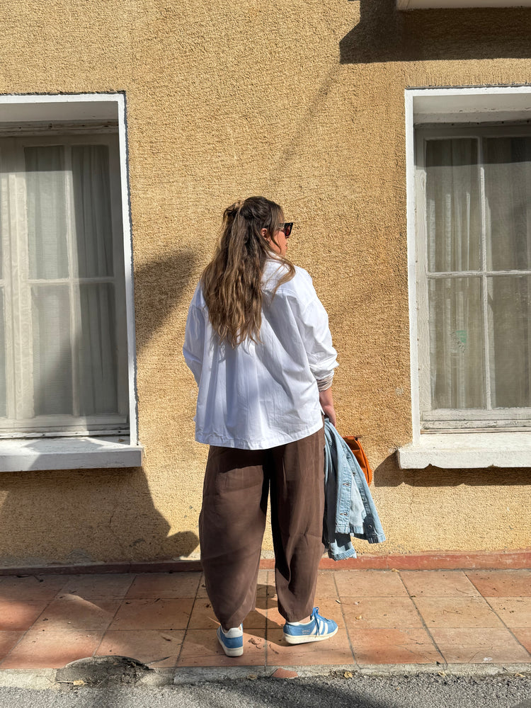 Oversize Beyaz Poplin Gömlek