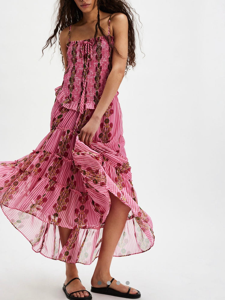 Free People Desenli Astarlı Elbise