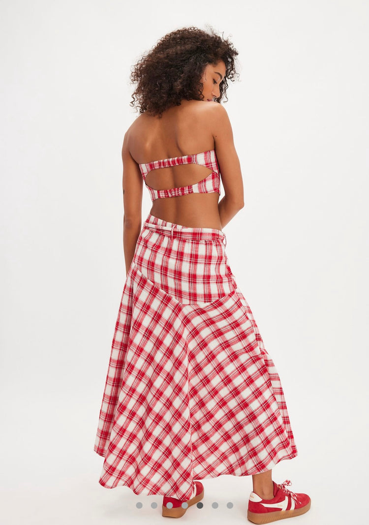 Free People Ekose Bluz/Etek Takım