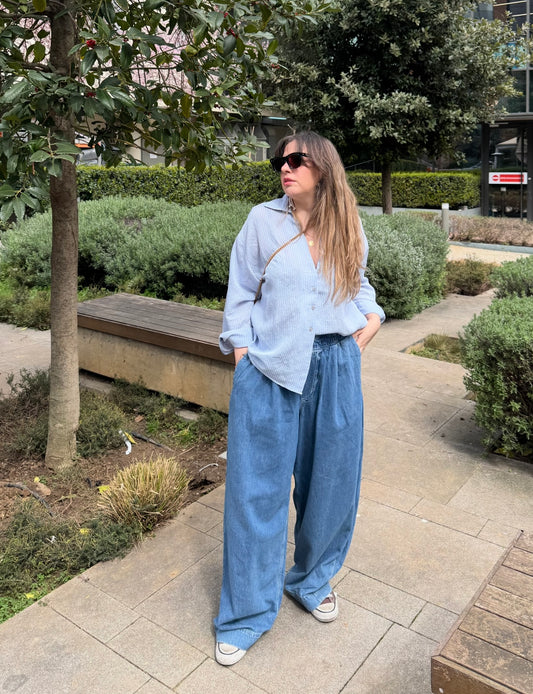 Cos Geniş Paça Beli Lastikli Jean