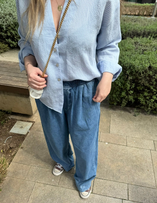 Cos Geniş Paça Beli Lastikli Jean