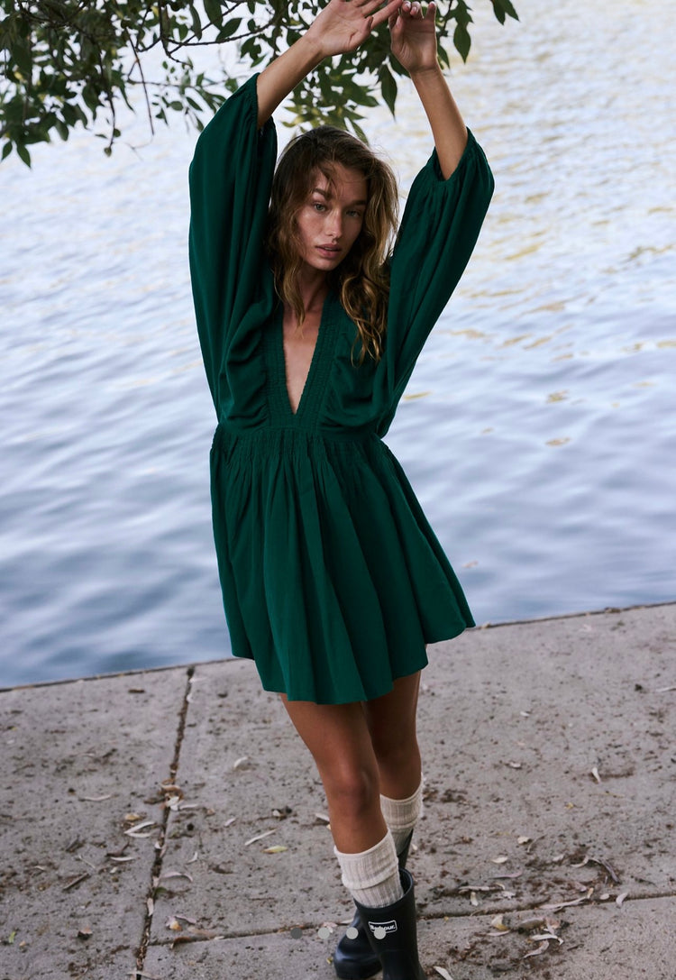 Free People Yeşil Mini Elbise