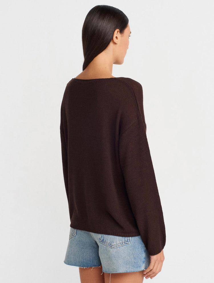 Kayık Yaka Merserize K. Kahve Triko