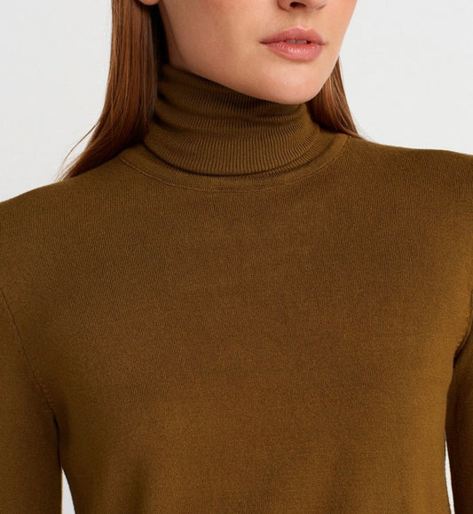 Yağ Yeşil Balıkçı Yaka Kazak