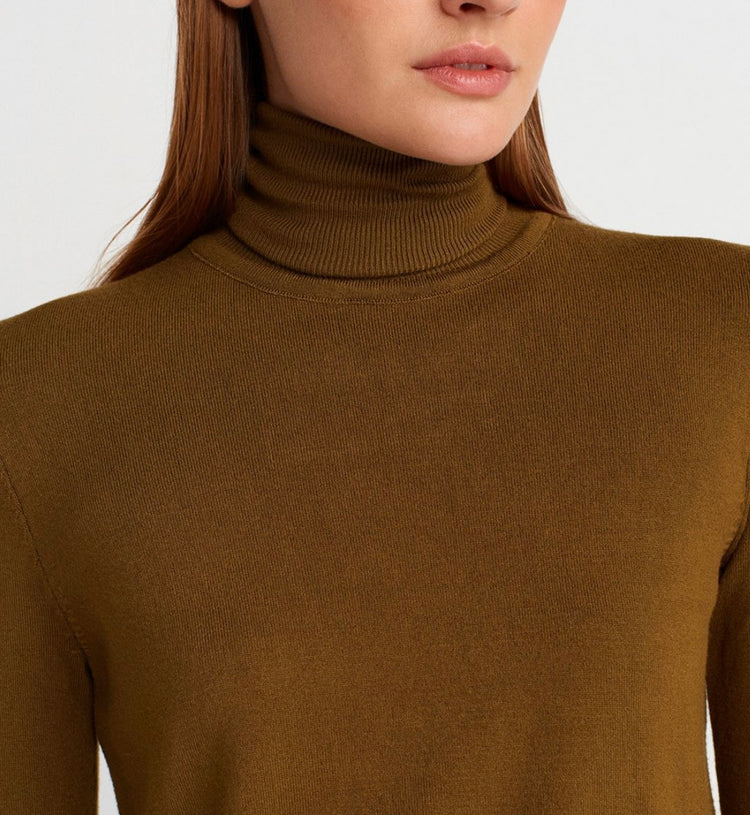 Yağ Yeşil Balıkçı Yaka Kazak