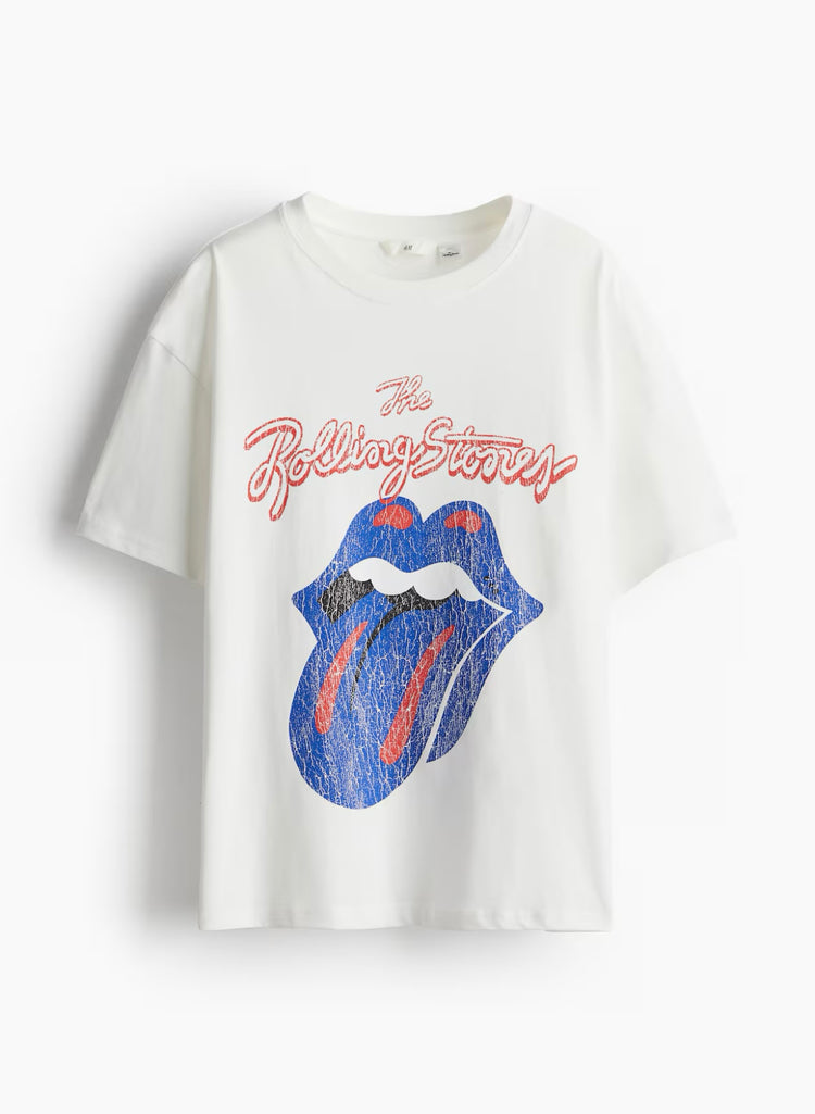 Bisiklet Yaka Baskılı T-shirt