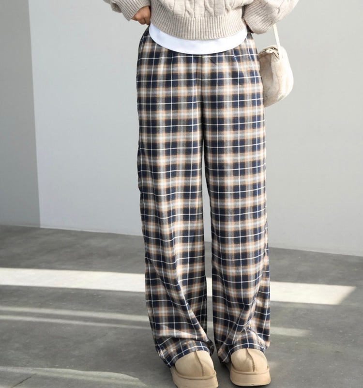 Beli Lastikli Ekoseli Pantolon