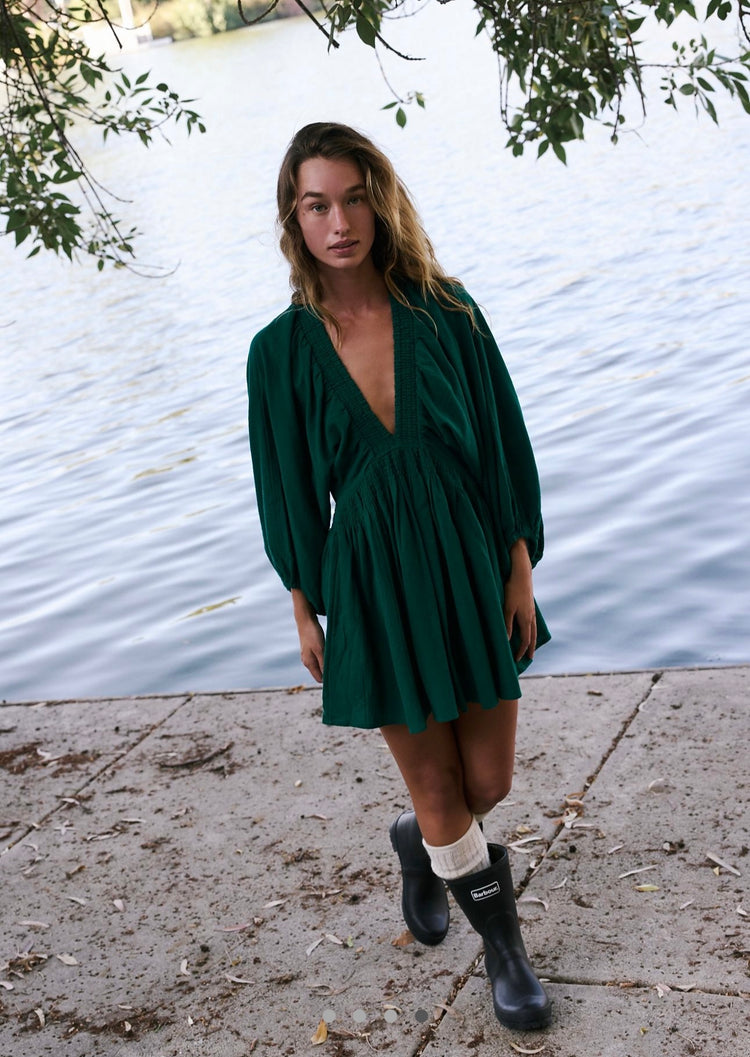Free People Yeşil Mini Elbise