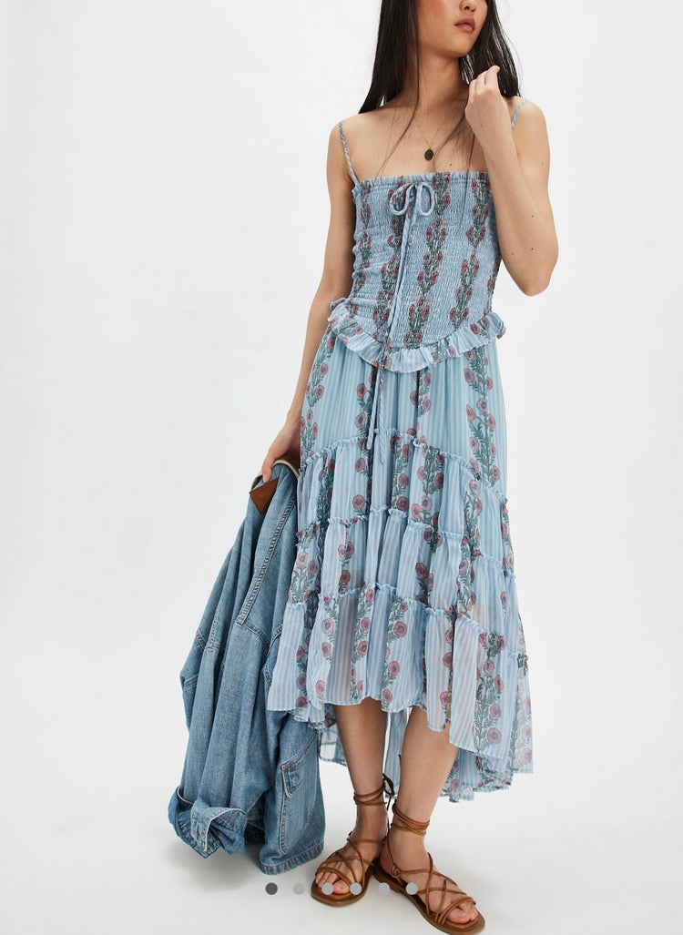 Free People Desenli Astarlı Elbise