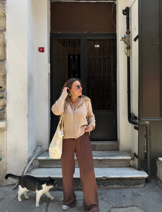 Beli Lastikli Saten Pantolon