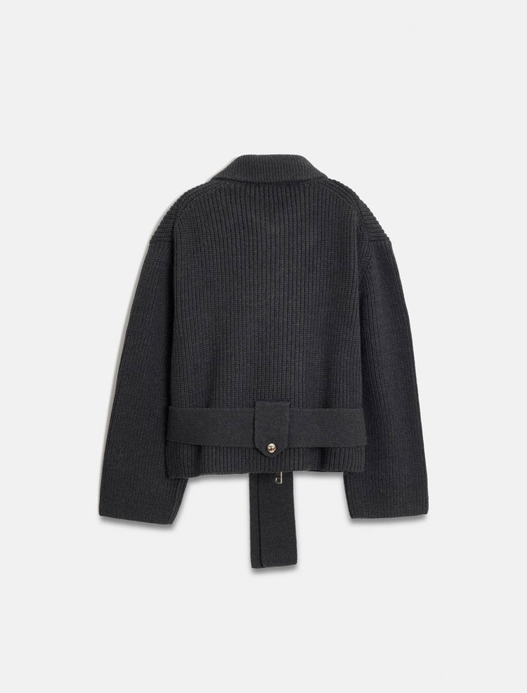 Yün Karışımlı Antrasit Triko Hırka