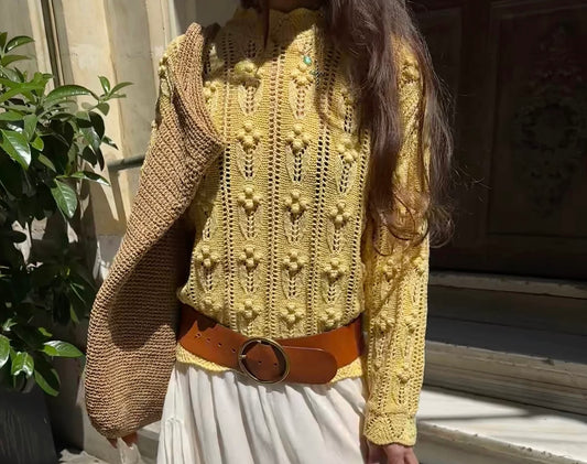 Sarı Dokulu Merserize Kazak