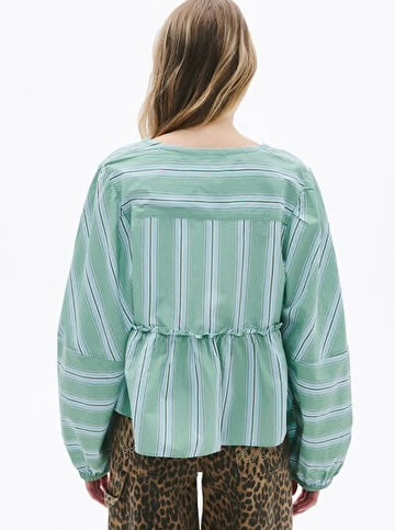 Free People Poplin Çizgili Bluz