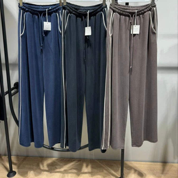 Antrasit Şeritli Modal Pantolon