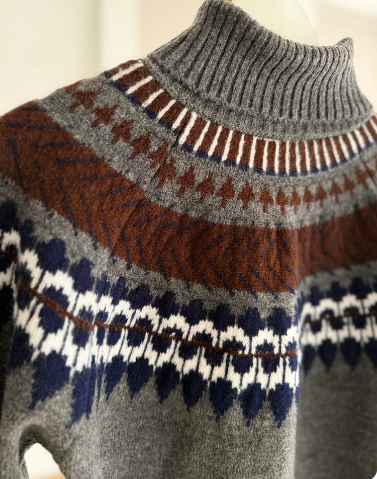 Boğazlı Desenli Kazak